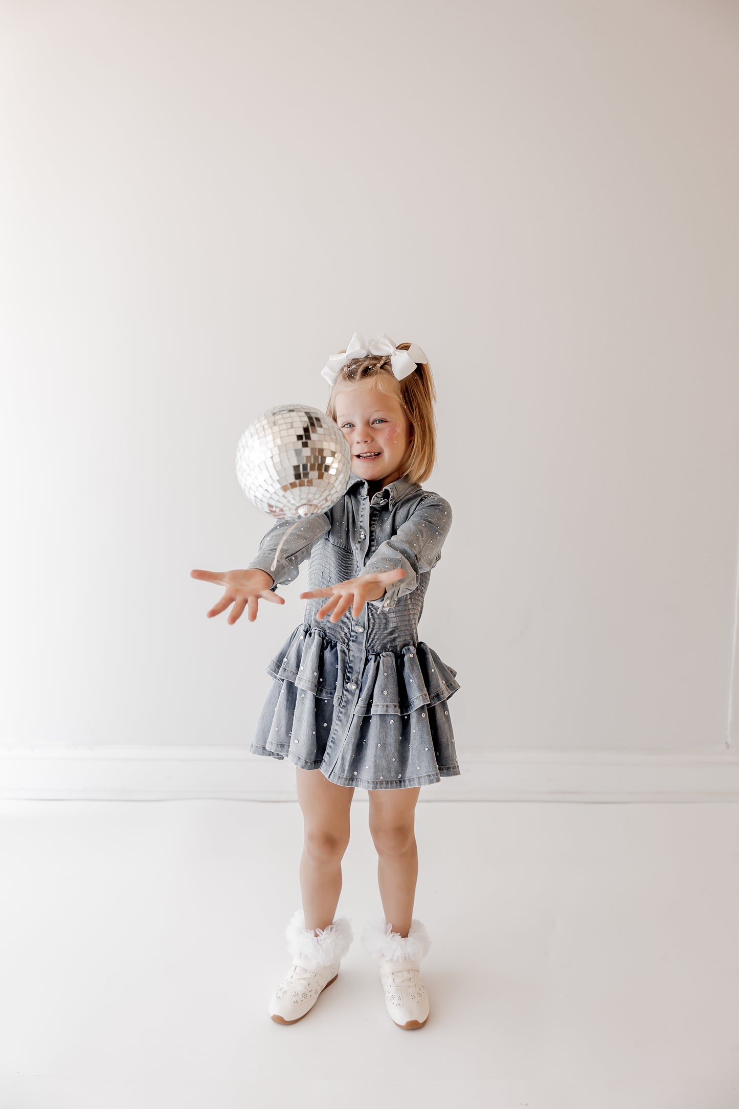 Sparkle & Smock Denim Dress