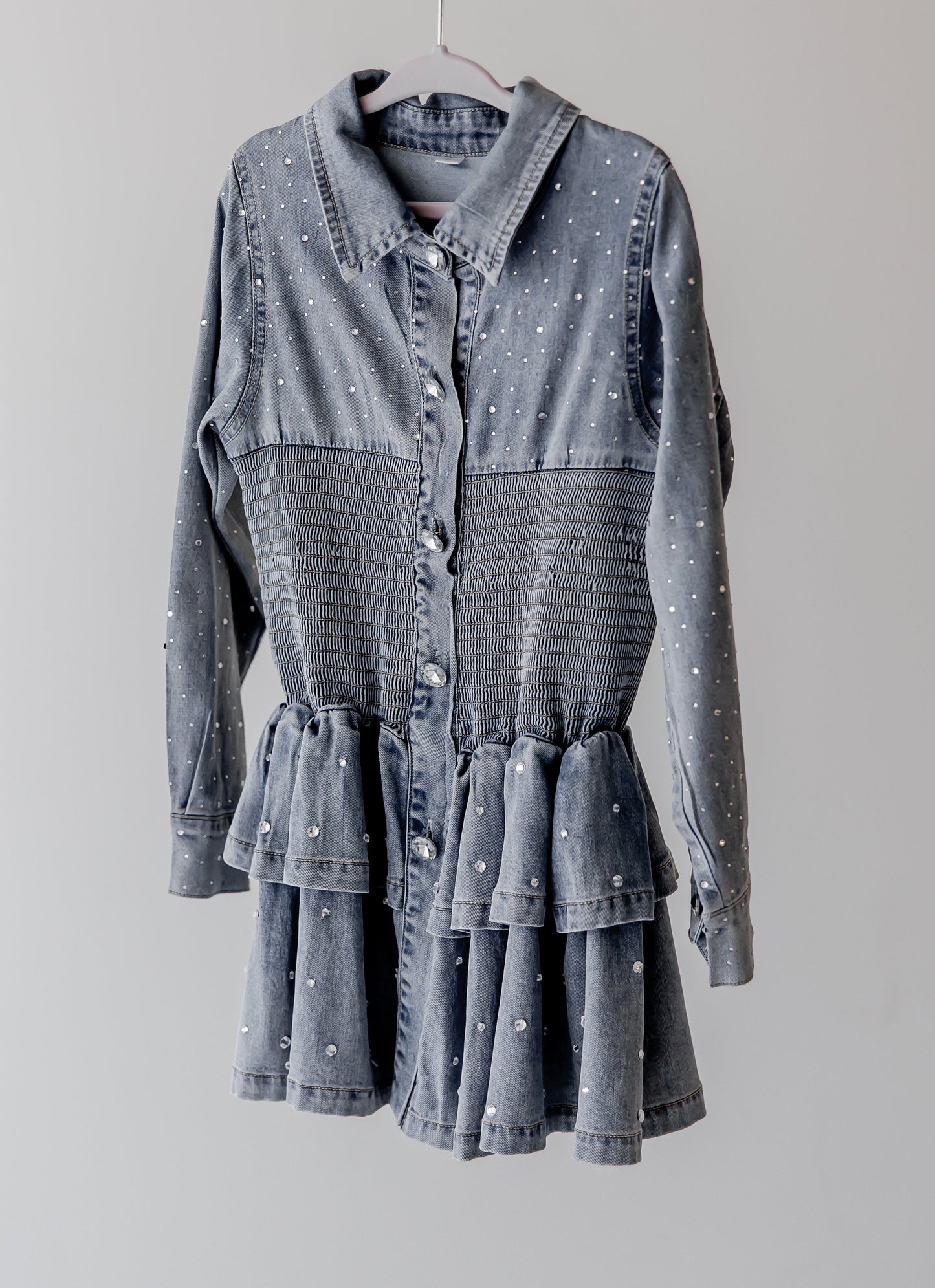 Sparkle & Smock Denim Dress
