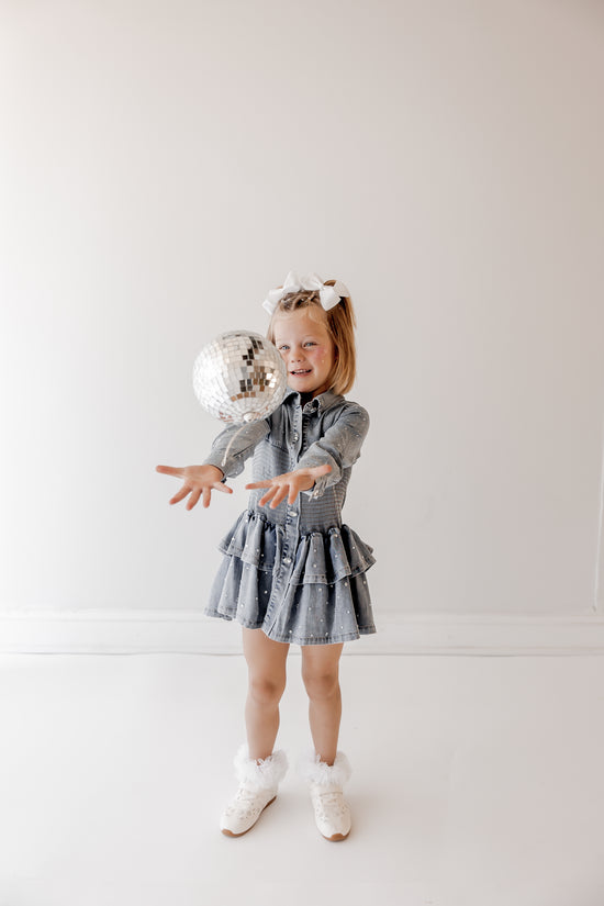 Sparkle & Smock Denim Dress